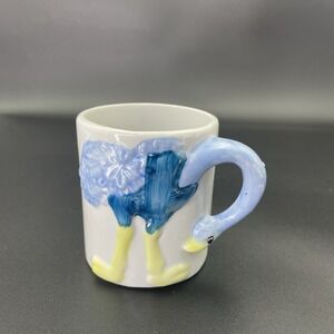 JSNY Coffee Tea Mug Cup 3D Animal Ostrich Ceramic 8oz Taiwan J.S.N.Y Vintage